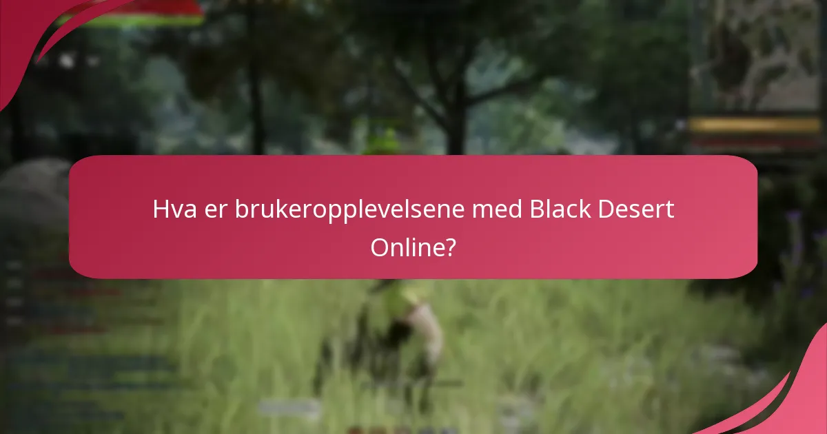 Hva er brukeropplevelsene med Black Desert Online?