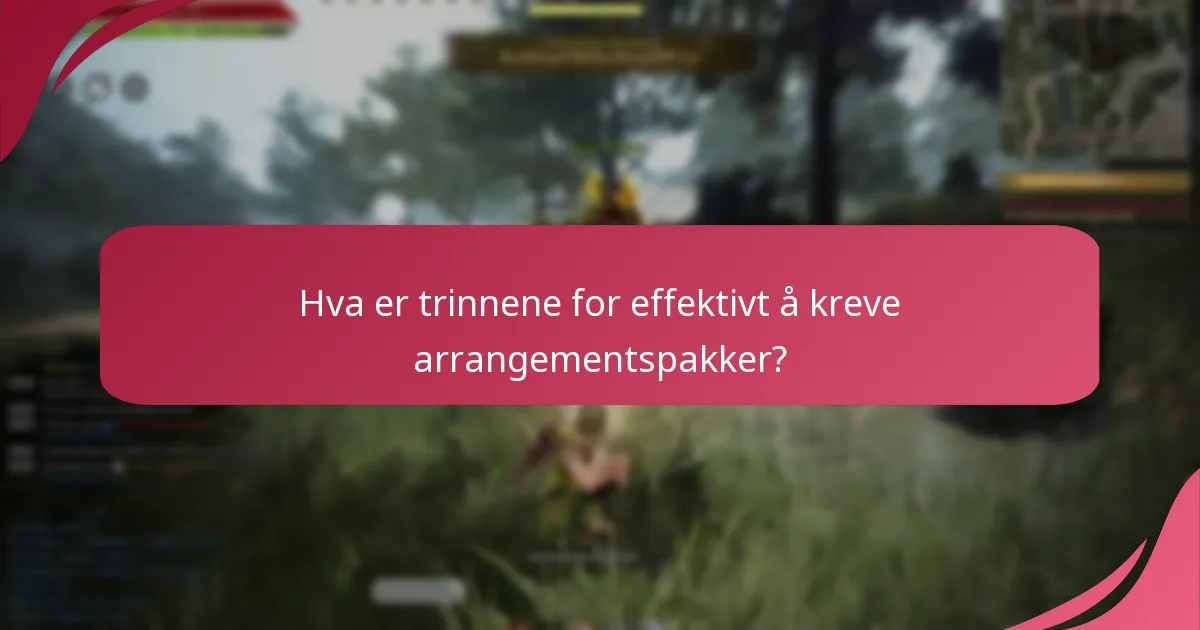 Hva er trinnene for effektivt å kreve arrangementspakker?