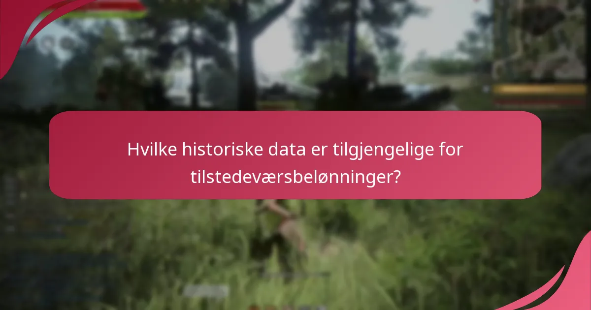 Hvilke historiske data er tilgjengelige for tilstedeværsbelønninger?