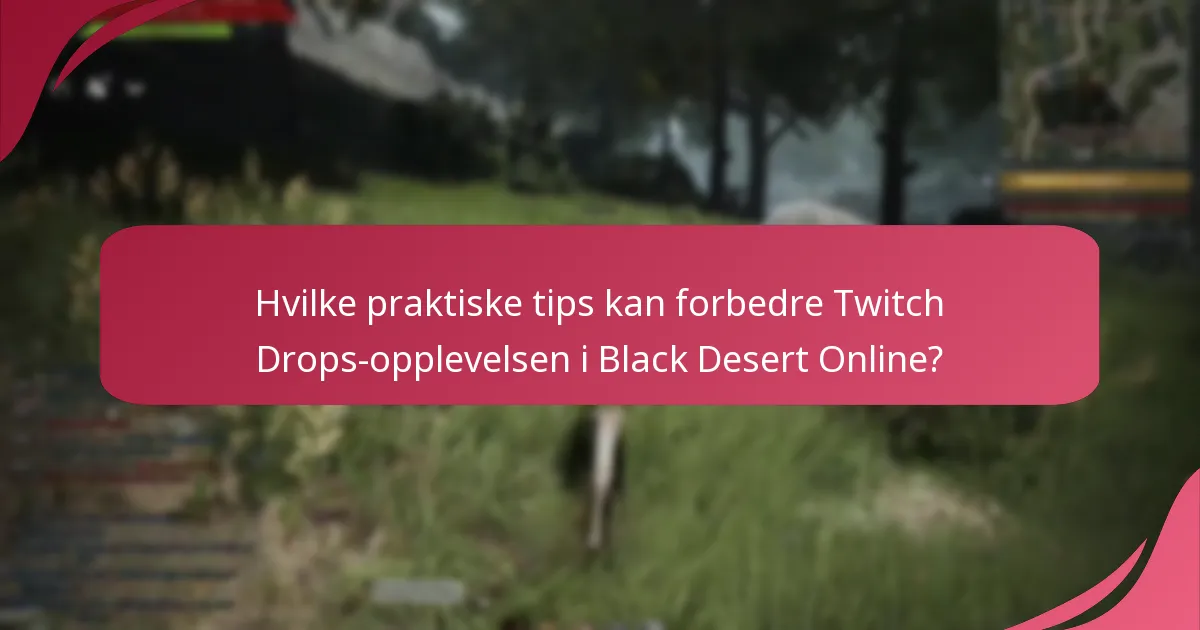 Hvilke praktiske tips kan forbedre Twitch Drops-opplevelsen i Black Desert Online?